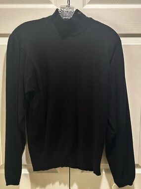 80’s Vintage Gloria Sachs 100% Scottish Cashmere Black Mock Neck Sweater M